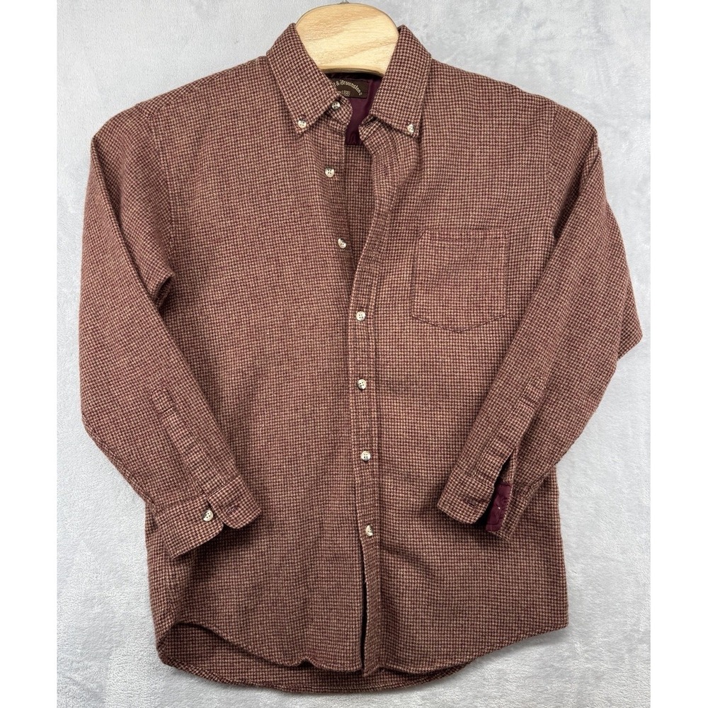 Loft & Brownstone Wool Blend Button Down Shirt Vintage Men's Size L